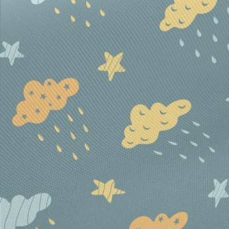 Stars Moon Dark Clouds Midweight Cotton Poplin