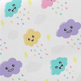 Weird Expression Clouds Midweight Cotton Poplin