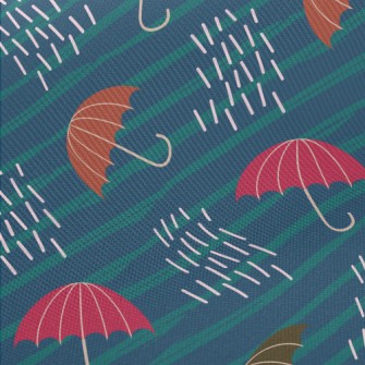 Striped Umbrella Midweight Cotton Poplin