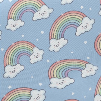 Stars Smiley Rainbow Midweight Cotton Poplin