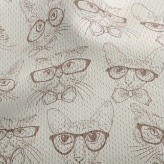 Handsome Cat Wearing Glasses Athletic Mesh Flat Back