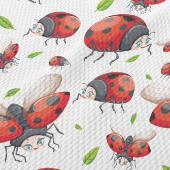 Lively Big-eyed Ladybug Birdseye Piqué
