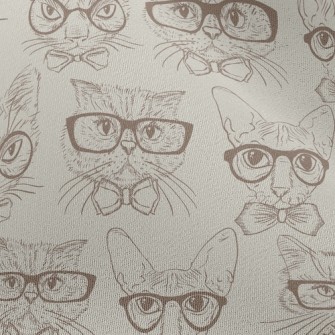 Handsome Cat Wearing Glasses Chiffon