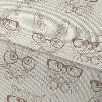 Handsome Cat Wearing Glasses Waterproof Oxford