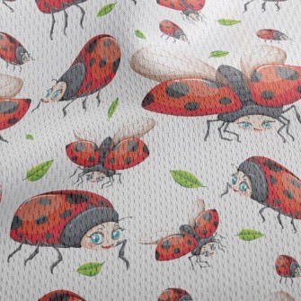 Lively Big-eyed Ladybug Athletic Mesh Flat Back