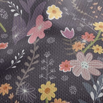 Childlike Fantasy Flowers Athletic Mesh Flat Back