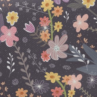 Childlike Fantasy Flowers Twill
