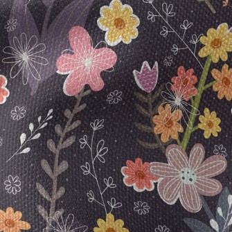 Childlike Fantasy Flowers Waterproof Canvas