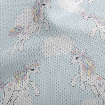 Fantasy Rainbow Unicorn Athletic Mesh Flat Back