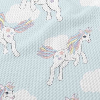 Fantasy Rainbow Unicorn Birdseye Piqué