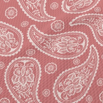 Warm Paisley Flower Birdseye Piqué