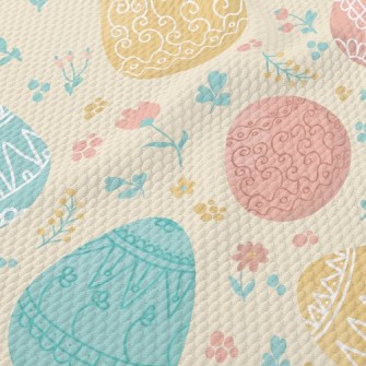 Easter Painted Eggs Birdseye Piqué