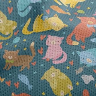 Colorful And Cute Kittens Athletic Mesh Flat Back