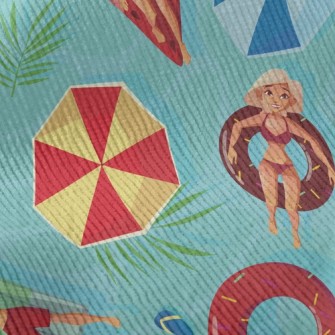 People On Vacation At Seaside Standard Corduroy