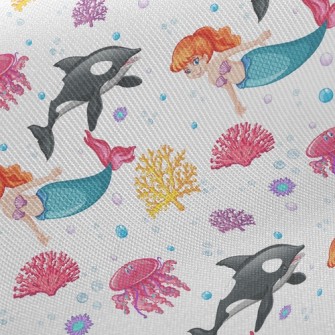 Killer Whales And Mermaids Twill