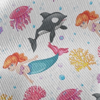 Killer Whales And Mermaids Standard Corduroy
