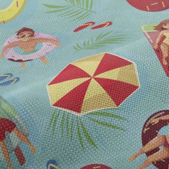 People On Vacation At Seaside Performance Linen