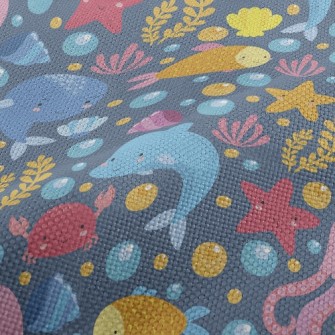 Cartoon Dolphin Jellyfish Whal Performance Linen