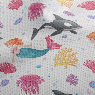 Killer Whales And Mermaids Athletic Mesh Flat Back