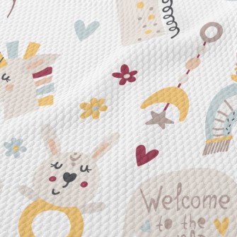 Welcome Baby Bedside Toys Birdseye Piqué
