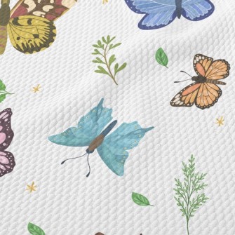 Butterflies Fluttering Birdseye Piqué
