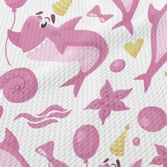 Cute Shark Family Birdseye Piqué