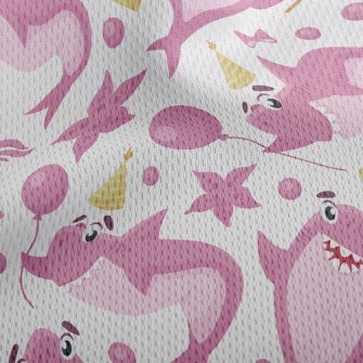 Cute Shark Family Athletic Mesh Flat Back