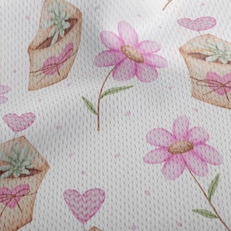 Love Succulent Potted Plant Athletic Mesh Flat Back