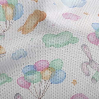 Fairy Balloon Rabbit Athletic Mesh Flat Back