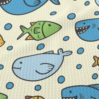 Funny Open Mouth Shark Birdseye Piqué