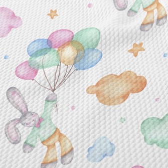 Fairy Balloon Rabbit Birdseye Piqué