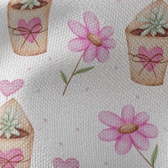 Love Succulent Potted Plant Waterproof Canvas