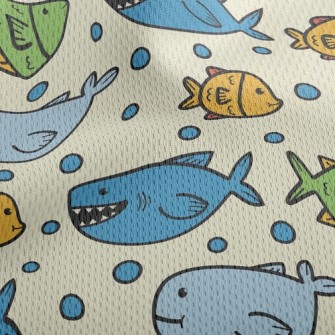 Funny Open Mouth Shark Athletic Mesh Flat Back