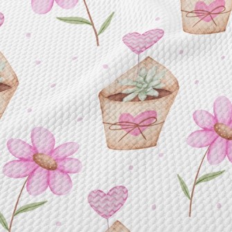 Love Succulent Potted Plant Birdseye Piqué