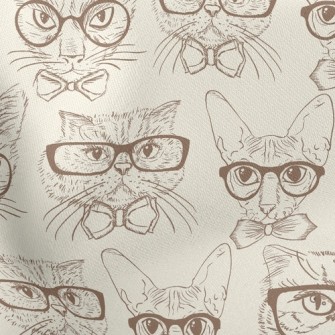 Handsome Cat Wearing Glasses Stretch Ponte