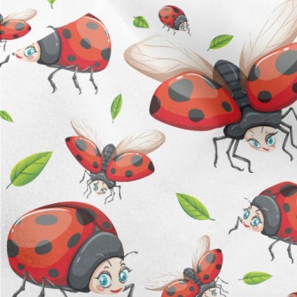 Lively Big-eyed Ladybug Micro Fleece