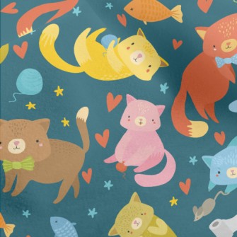 Colorful And Cute Kittens Micro Fleece