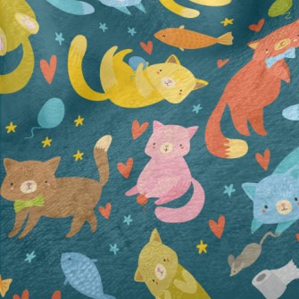 Colorful And Cute Kittens Minky