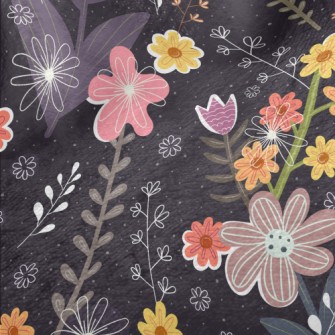 Childlike Fantasy Flowers Minky