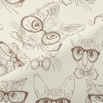 Handsome Cat Wearing Glasses Piqué