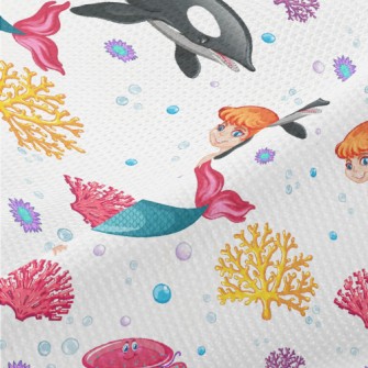 Killer Whales And Mermaids Piqué
