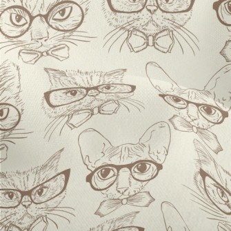 Handsome Cat Wearing Glasses Lightweight Performance Linen
