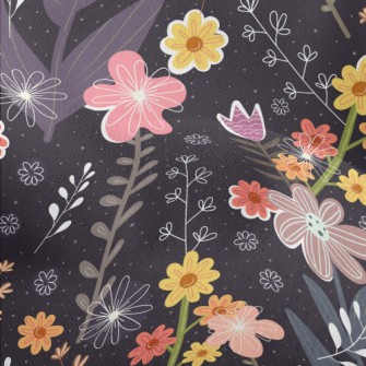 Childlike Fantasy Flowers Lightweight Performance Linen