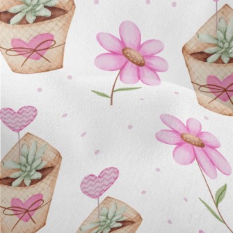 Love Succulent Potted Plant Lightweight Performance Linen