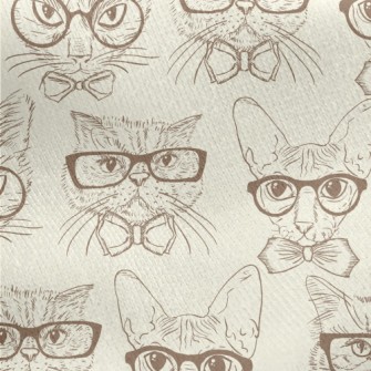 Handsome Cat Wearing Glasses Jersey Backed Fleece