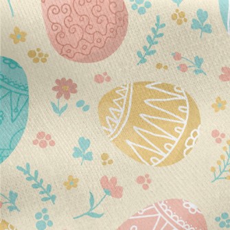 Easter Painted Eggs Jersey Backed Fleece