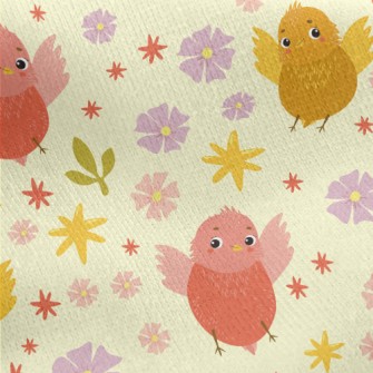 Lively Flying Bird Jersey Backed Fleece