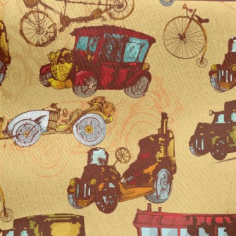 Retro Bus Vintage Car Jersey Backed Fleece