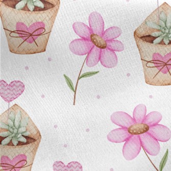 Love Succulent Potted Plant Jersey Backed Fleece