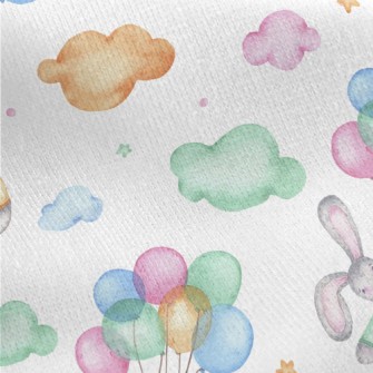 Fairy Balloon Rabbit Jersey Backed Fleece